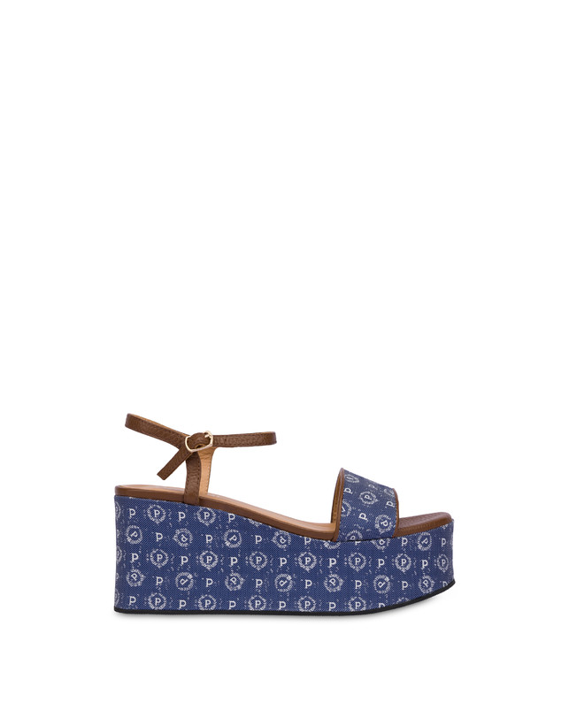 Pollini Zeppa Heritage Denim Jacquard Blu/marrone Novità