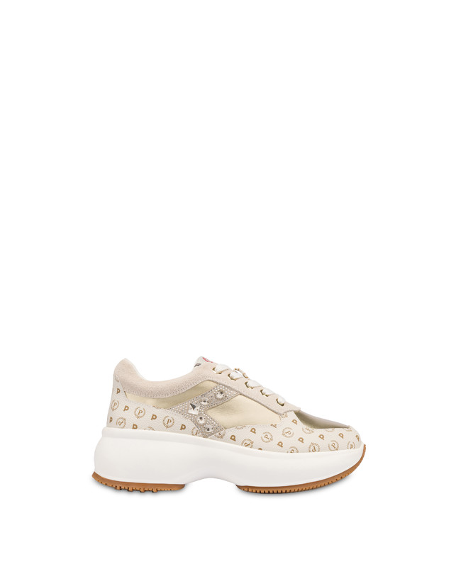 Pollini Sneakers Con Pietre E Strass Forever Avorio/platino I Più Venduti