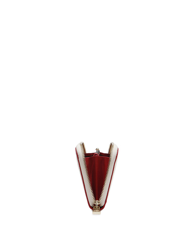 Pollini Portafoglio Zip Around Heritage Logo Classic Avorio/lacca Offerta esclusiva