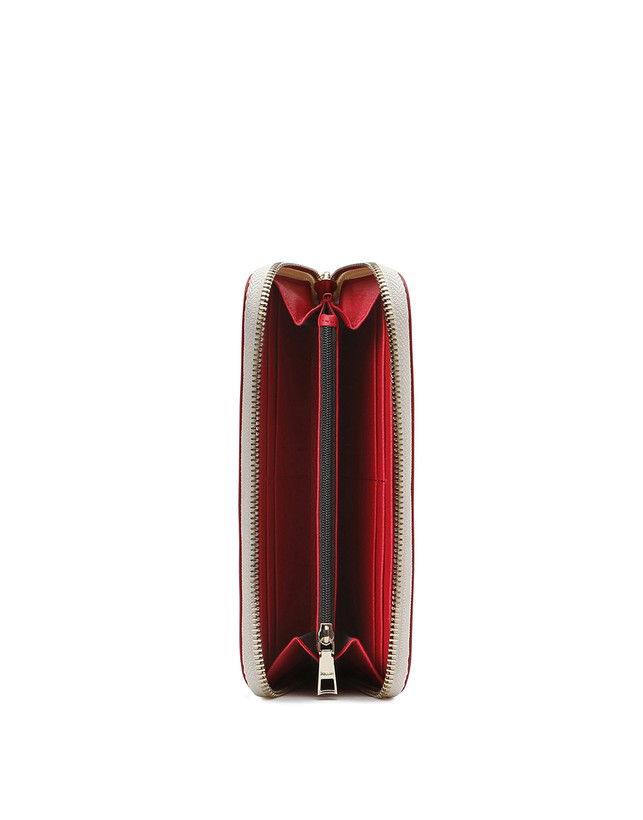 Pollini Portafoglio Zip Around Heritage Logo Classic Avorio/lacca Offerta esclusiva