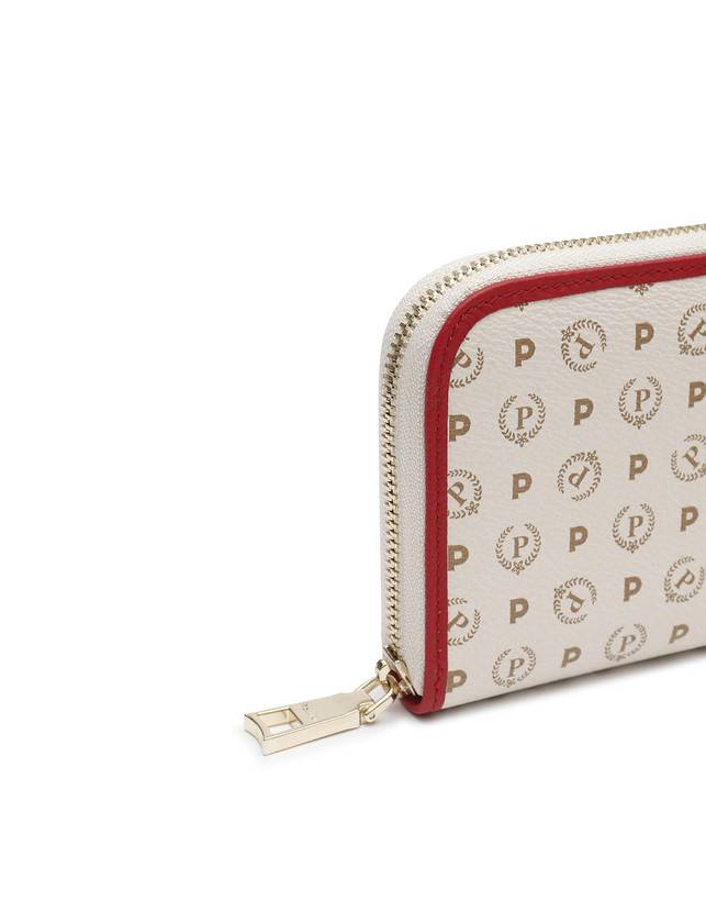 Pollini Portafoglio Zip Around Heritage Logo Classic Avorio/lacca Offerta esclusiva