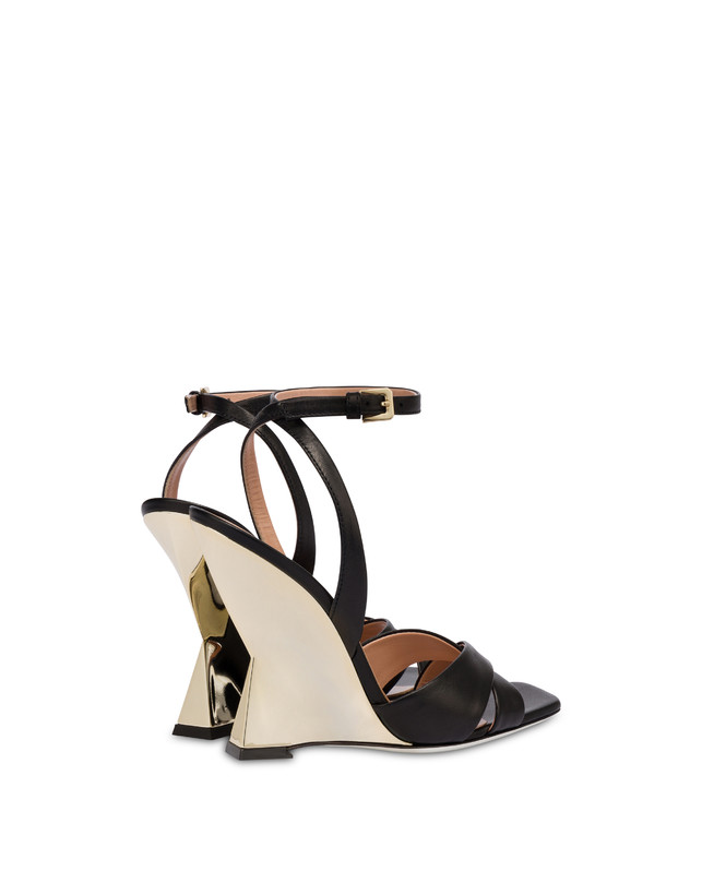 Pollini Sandali Con Zeppa Cote D'azur Nero/oro Nuovo