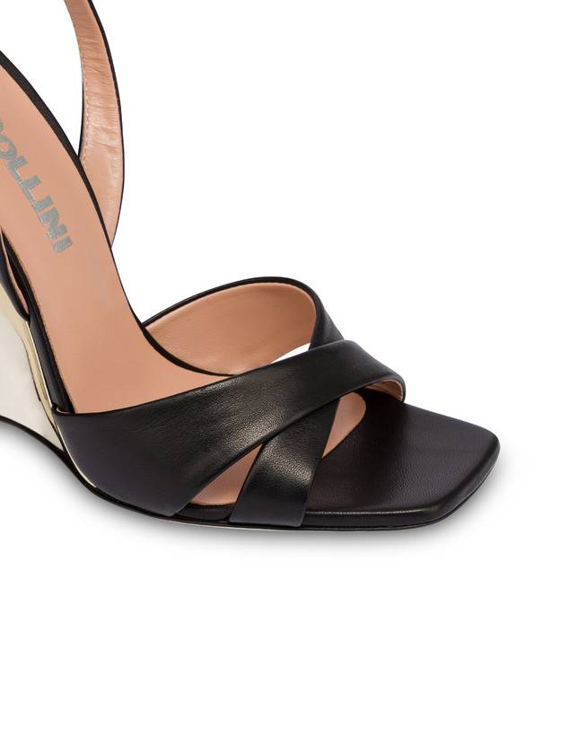 Pollini Sandali Con Zeppa Cote D'azur Nero/oro Nuovo