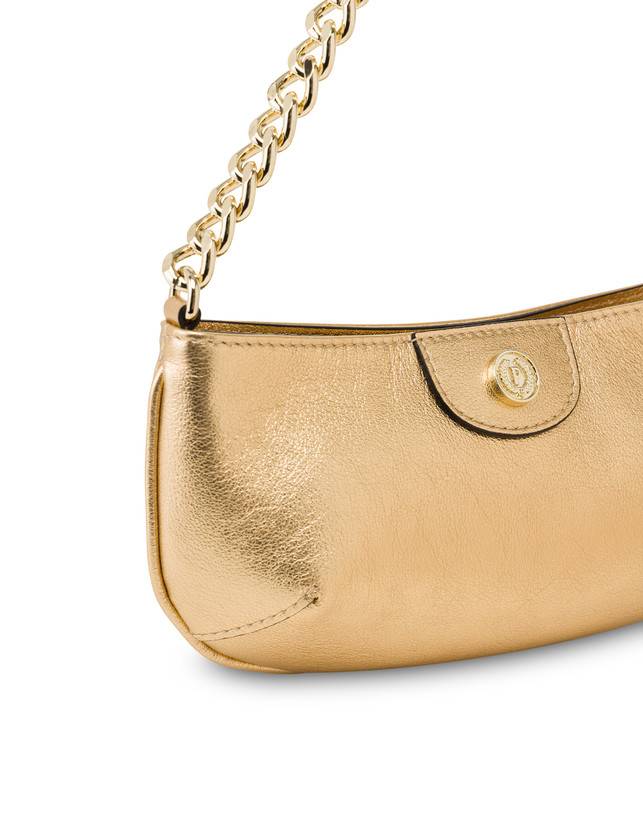 Pollini Pochette Mail In Vitello Laminato Oro Italia