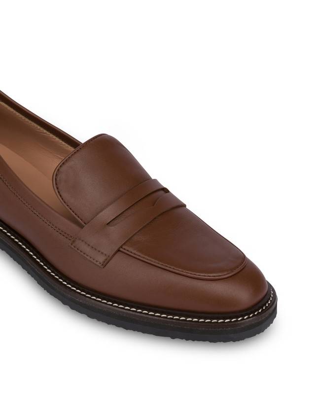 Pollini Mocassini In Vitello Artisan Touch Legno/legno Saldi Di Fabbrica