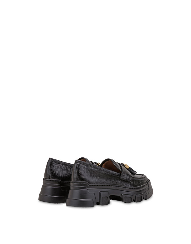 Pollini Mocassini In Vitello Stampa Alce Lady Brave Nero Vendite Flash