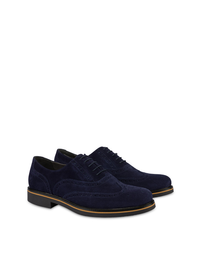 Pollini Derby In Crosta Con Broguering Corinto Blu Sottocosto