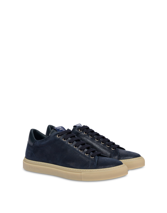 Pollini Sneakers In Crosta Tennis Club Blu Hotsell