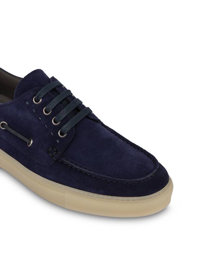 Pollini Scarpa Da Barca In Crosta Holiday Blu Vendita Calda