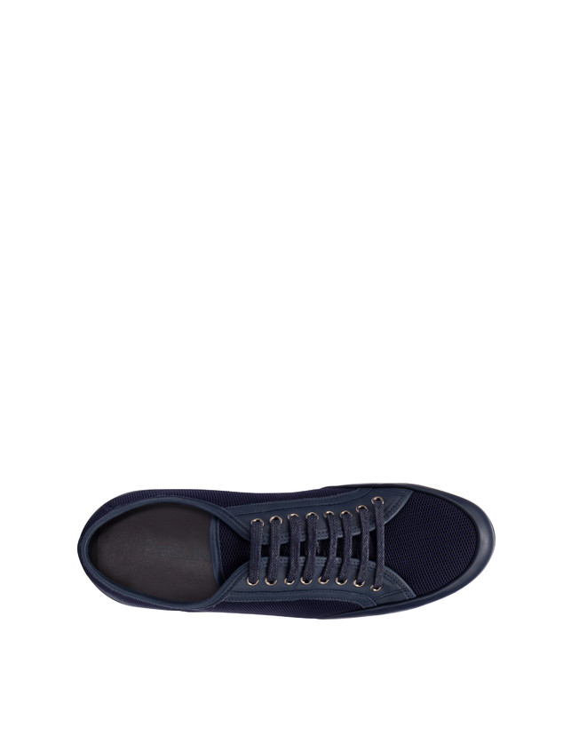 Pollini Sneakers In Vitello E Rete Sporty Driver Blu/blu/blu Nuova