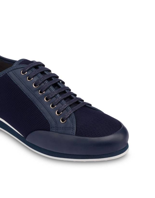 Pollini Sneakers In Vitello E Rete Sporty Driver Blu/blu/blu Nuova