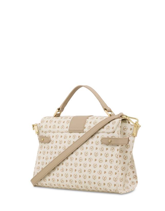 Pollini Borsa A Mano Strutturata Heritage Logo Classic Avorio/ghiaccio Vendita