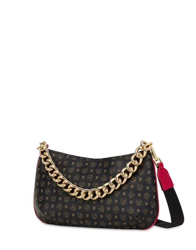 Pollini Borsa A Tracolla Heritage Logo Classic Nero/lacca Ultimo giorno