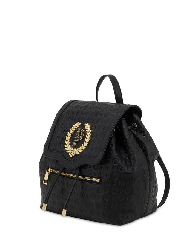 Pollini Zaino Heritage Logo Embossed Nero Vendita