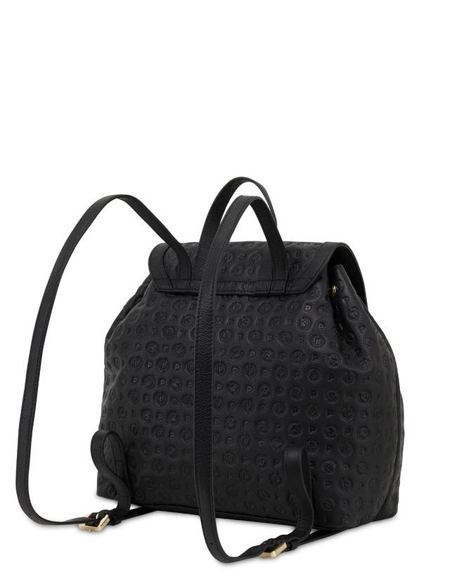Pollini Zaino Heritage Logo Embossed Nero Vendita