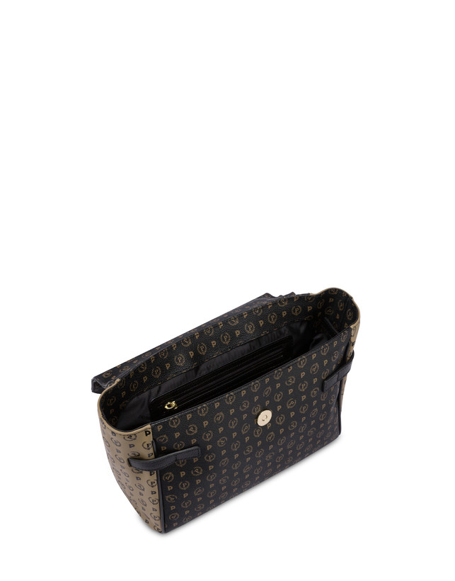 Pollini Borsa A Tracolla Bicolore Heritage Soft Touch Nero/taupe/nero Soddisfazione Garantita