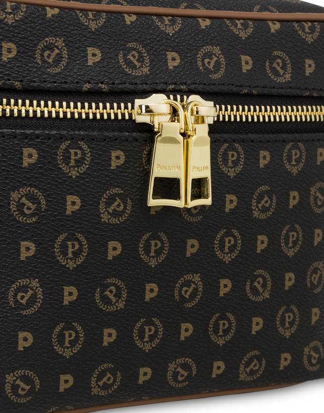 Pollini Borsa Beauty Piccola Heritage Logo Classic Nero/marrone Shopping Online