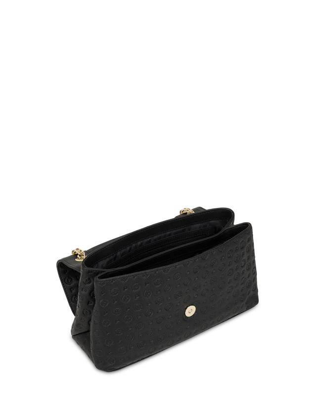 Pollini Borsa A Spalla In Vitello Heritage Logo Embossed Nero Offerta