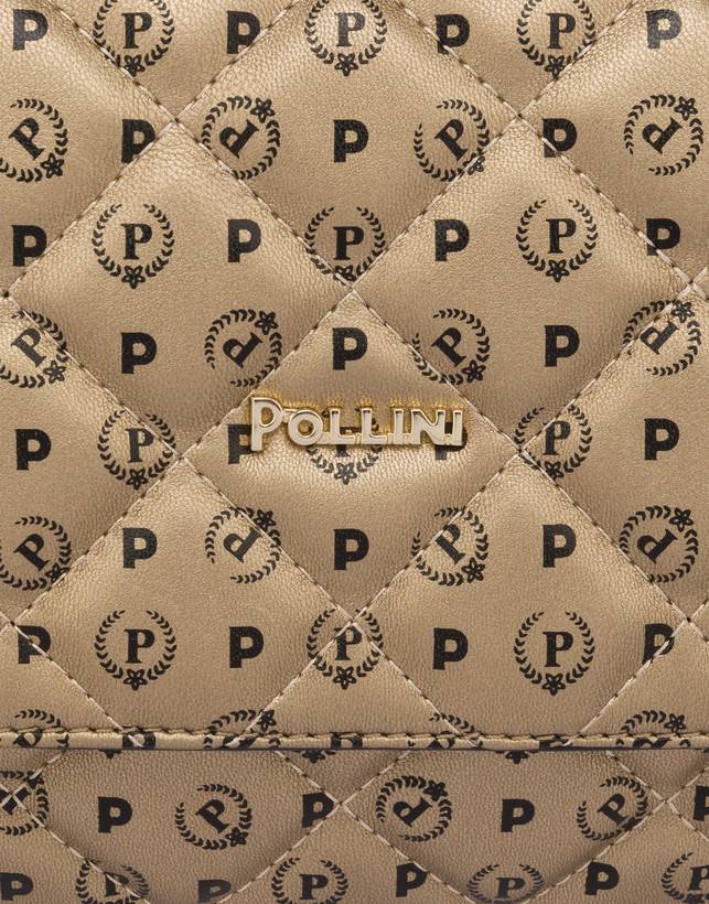 Pollini Borsa A Spalla Heritage Matelassé Oro/nero Economico
