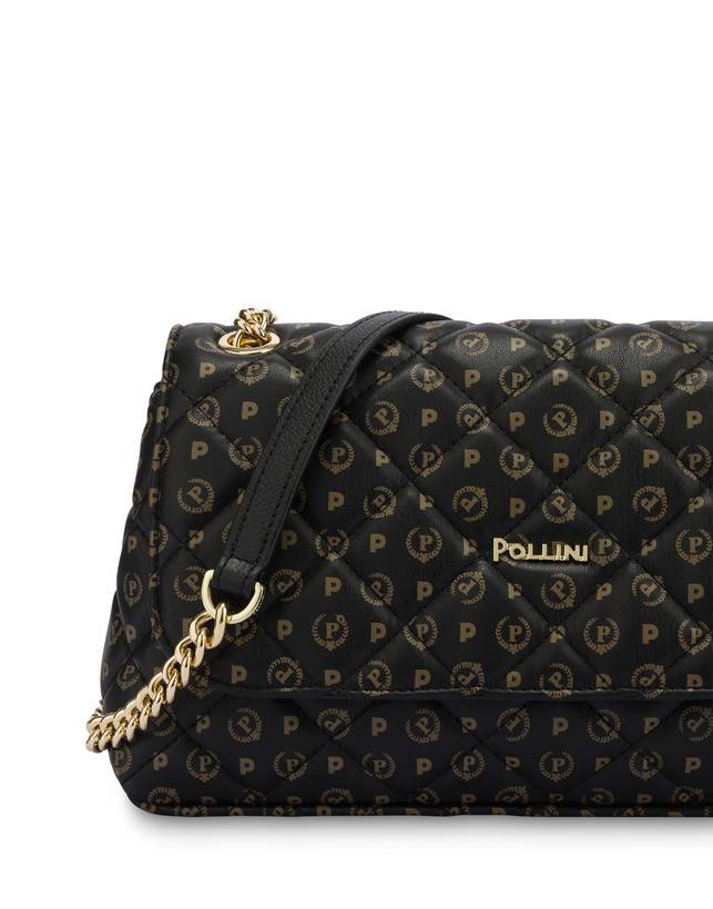 Pollini Borsa A Spalla Heritage Matelassé Nero/nero Online