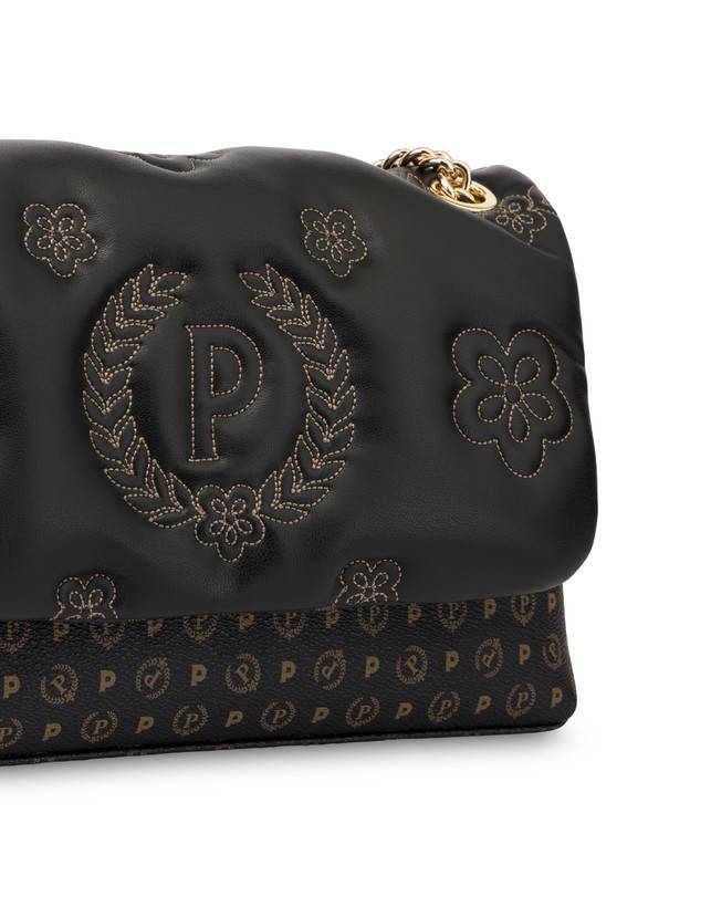 Pollini Borsa A Spalla Puffy Heritage Nero/nero/nero Saldi Di Fabbrica