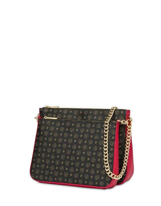 Pollini Borsa A Spalla Heritage Logo Classic Nero/lacca I Più Venduti