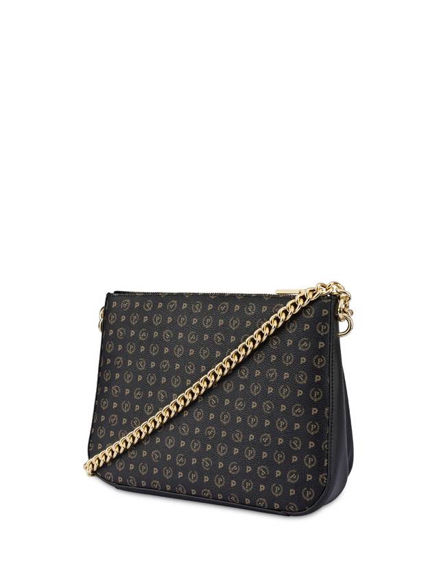 Pollini Borsa A Spalla Heritage Logo Classic Nero/nero Vendite Flash
