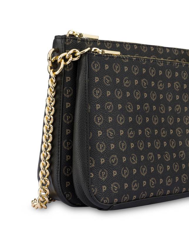 Pollini Borsa A Spalla Heritage Logo Classic Nero/nero Vendite Flash