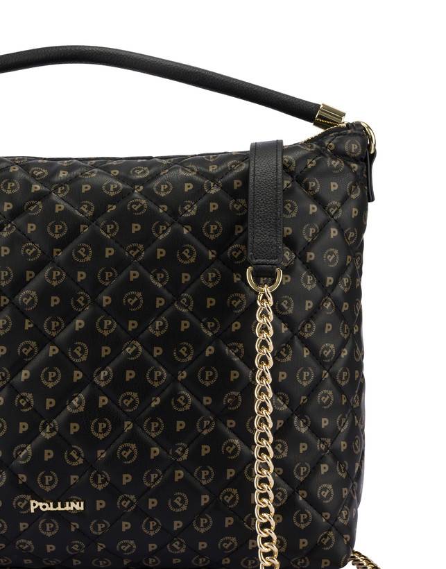 Pollini Borsa Hobo Heritage Matelassé Nero/nero In Saldo