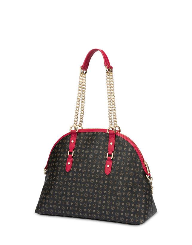 Pollini Borsa A Spalla Heritage Logo Classic Nero/lacca Nuova