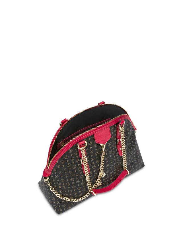Pollini Borsa A Spalla Heritage Logo Classic Nero/lacca Nuova