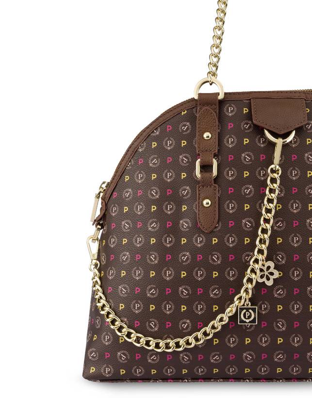Pollini Borsa A Spalla Heritage Logo Classic Multicolore/marrone Spedizione gratuita
