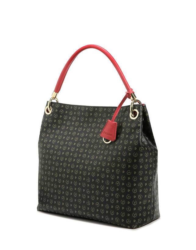 Pollini Borsa A Spalla Heritage Logo Classic Nero/lacca Flash Sale