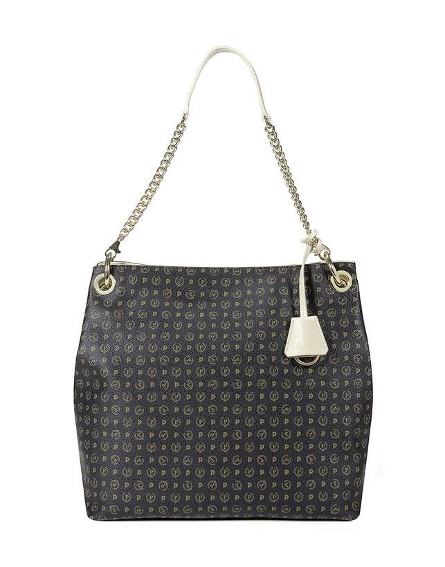 Pollini Borsa A Spalla Heritage Logo Classic Nero/avorio Fornitura limitata