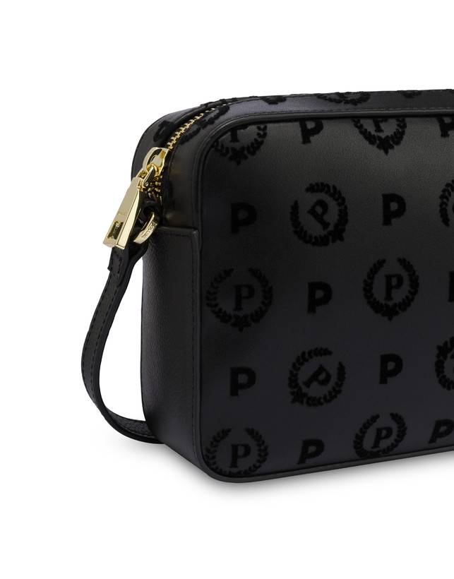Pollini Borsa A Tracolla Heritage Flock Nero/nero Offerta esclusiva
