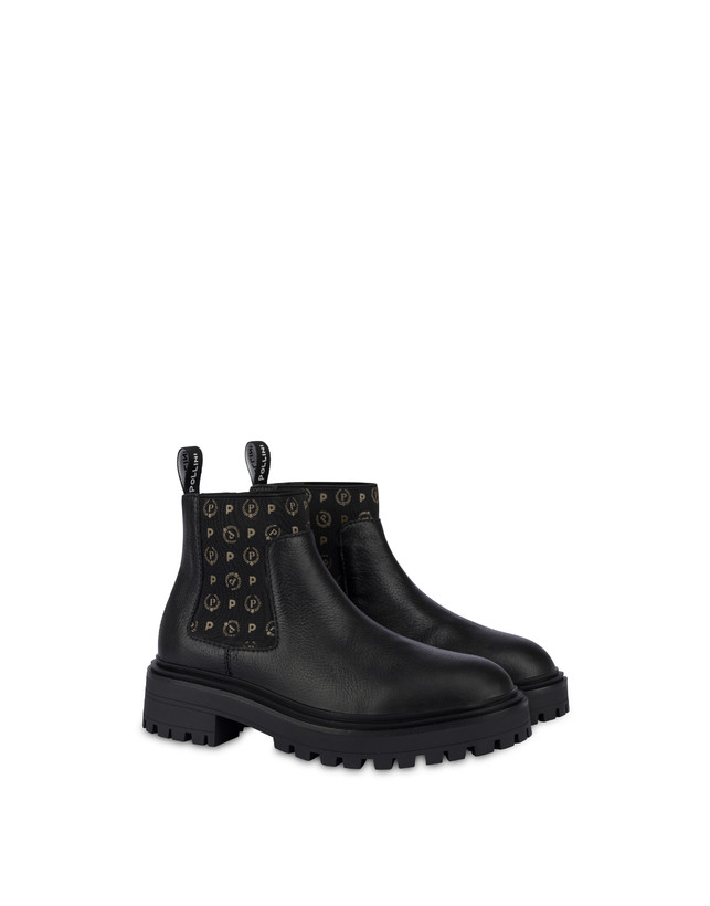 Pollini Beatles In Vitello Logo Heritage Nero/nero Offerta San Valentino