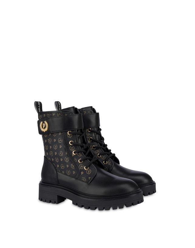 Pollini Combat Boot Heritage Logo Classic Nero/nero Smaltimento dello stoccaggio