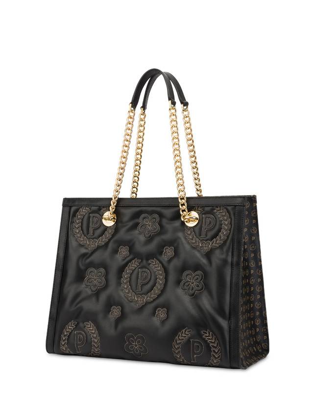 Pollini Tote Bag Con Manici Amovibili Puffy Heritage Nero/nero/nero Grandi sconti