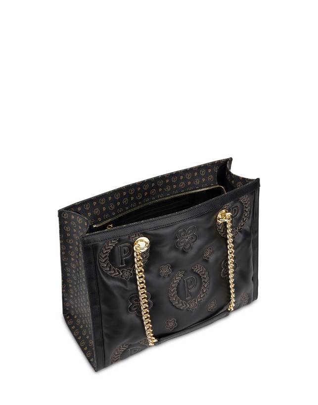 Pollini Tote Bag Con Manici Amovibili Puffy Heritage Nero/nero/nero Grandi sconti