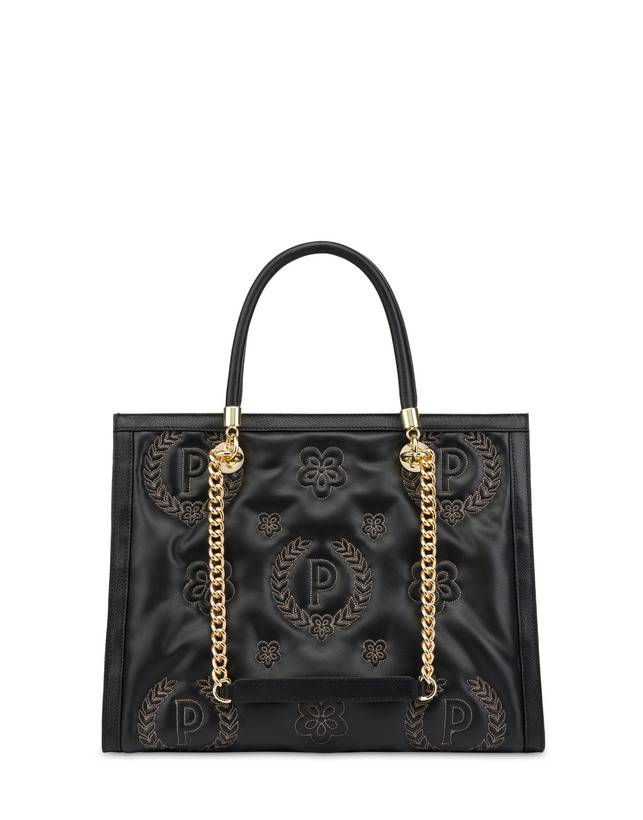 Pollini Tote Bag Con Manici Amovibili Puffy Heritage Nero/nero/nero Grandi sconti