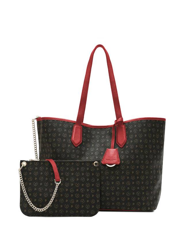 Pollini Borsa Shopping Heritage Logo Classic Nero/lacca Offerte stagionali