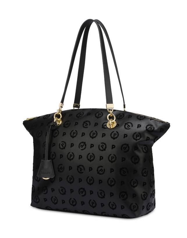 Pollini Tote Bag Heritage Flock Nero/nero Offerte giornaliere