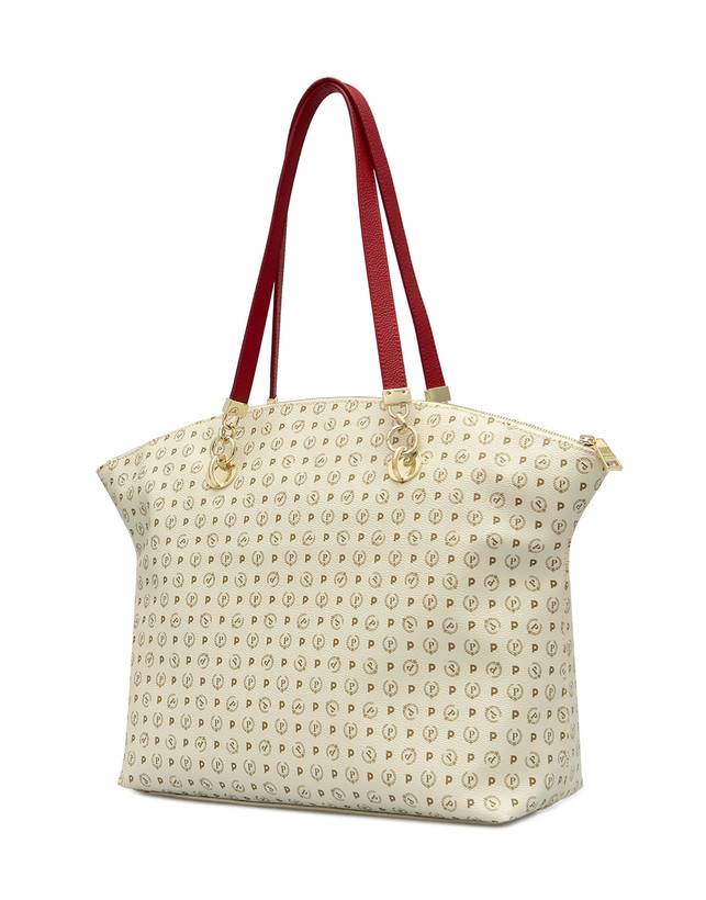 Pollini Tote Bag Heritage Logo Classic Avorio/lacca Offerta settimanale