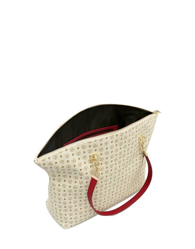 Pollini Tote Bag Heritage Logo Classic Avorio/lacca Offerta settimanale
