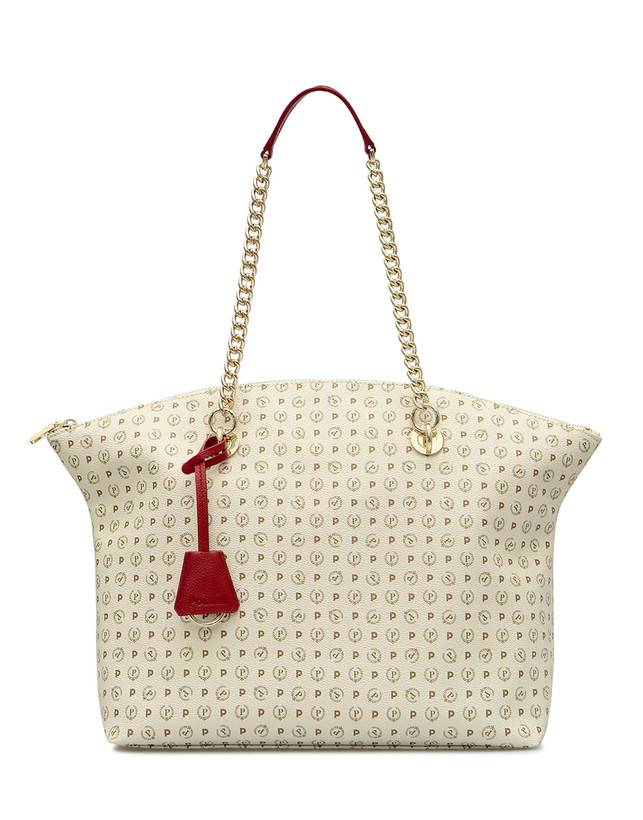 Pollini Tote Bag Heritage Logo Classic Avorio/lacca Offerta settimanale