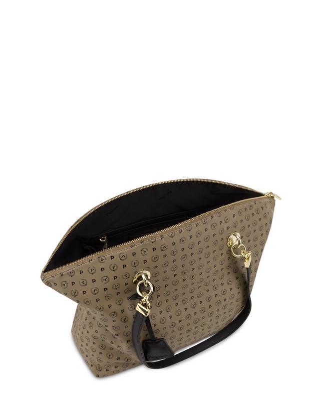 Pollini Tote Bag Heritage Soft Touch Taupe/nero Rilascio limitato