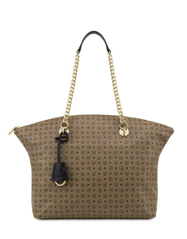 Pollini Tote Bag Heritage Soft Touch Taupe/nero Rilascio limitato