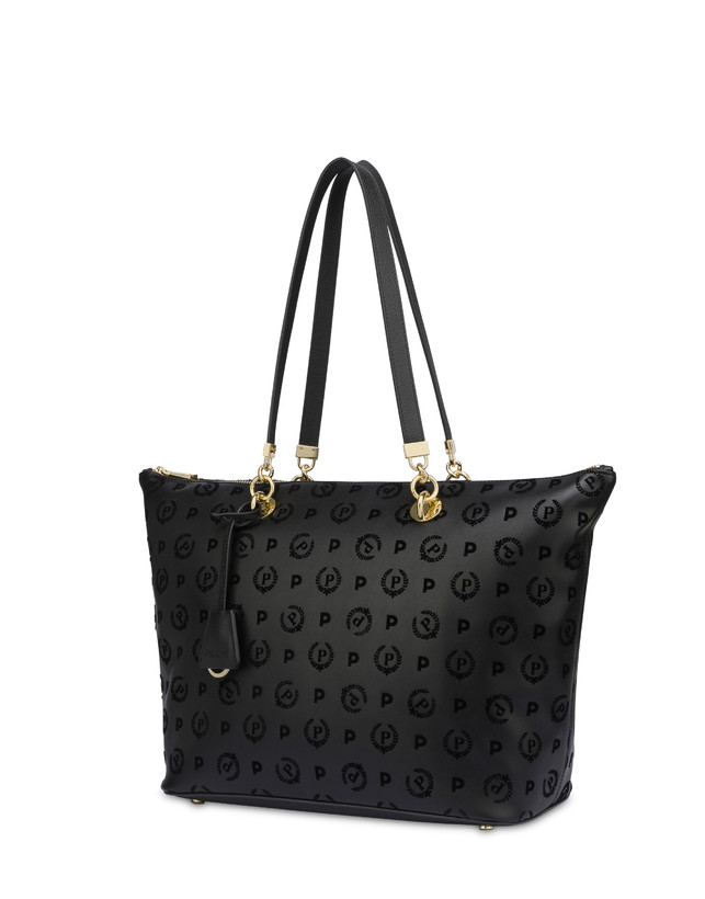 Pollini Shopping Bag Con Manici Intercambiabili Heritage Flock Nero/nero Ultimi due giorni