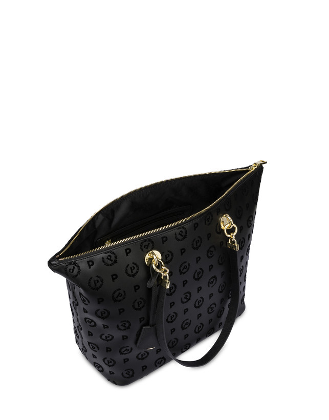 Pollini Shopping Bag Con Manici Intercambiabili Heritage Flock Nero/nero Ultimi due giorni
