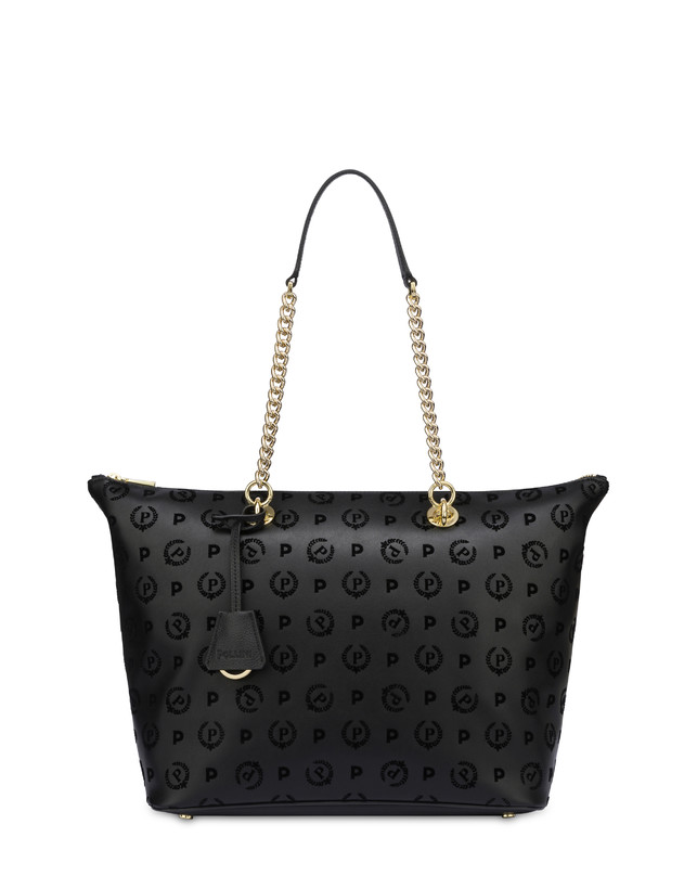 Pollini Shopping Bag Con Manici Intercambiabili Heritage Flock Nero/nero Ultimi due giorni